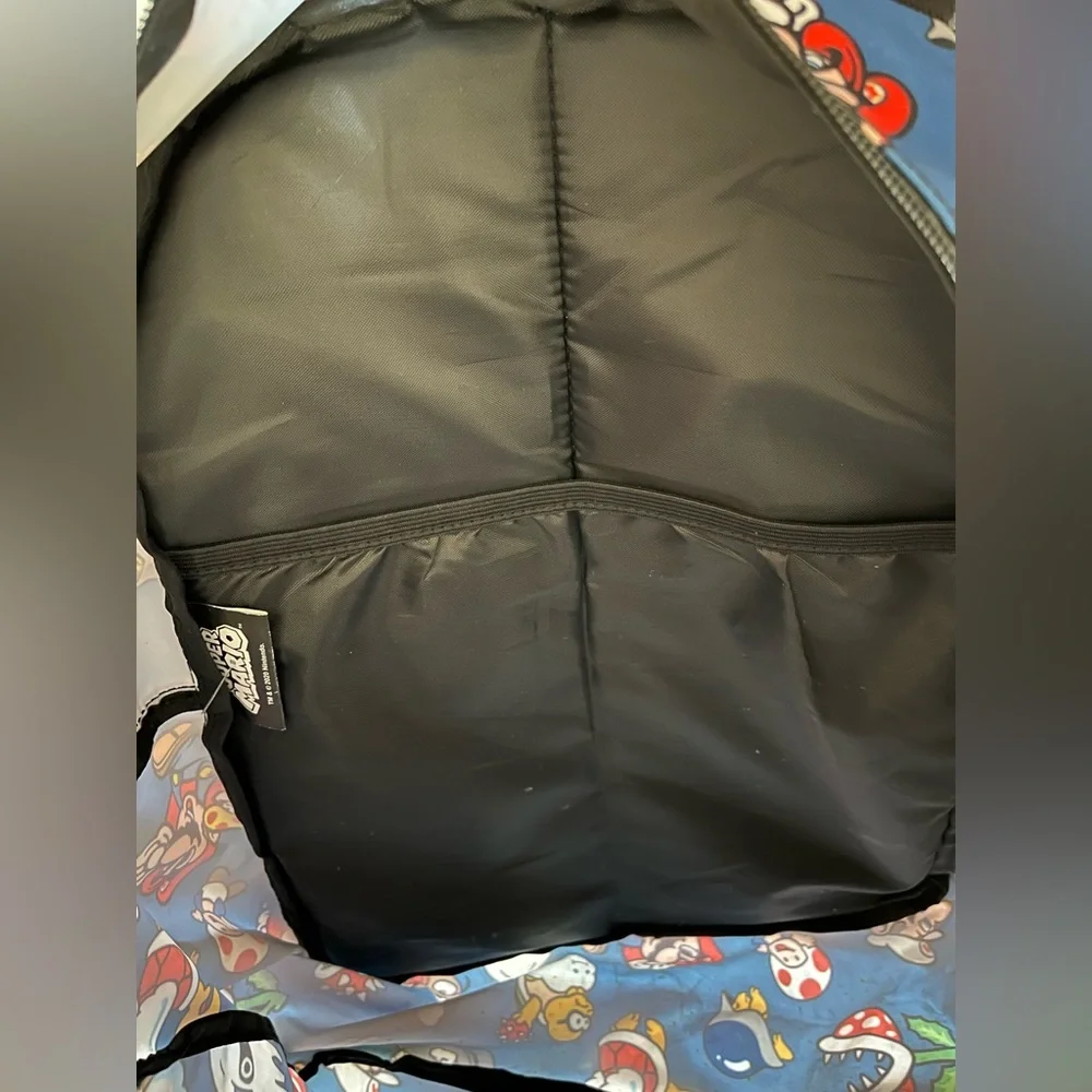 Kids Super Mario Brothers backpack/bag Blue with characters adjustable straps